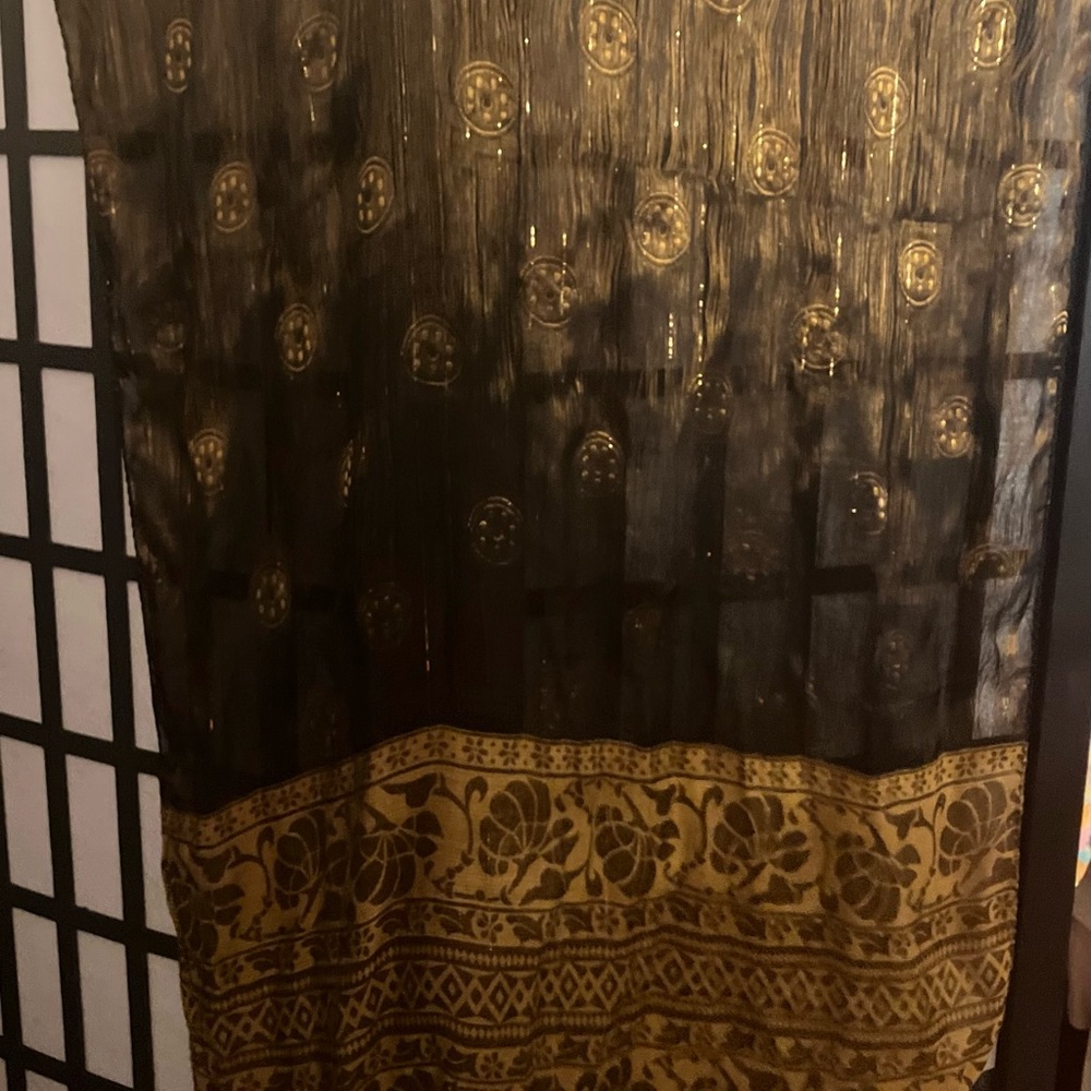 Vintage Black and Gold Scarf